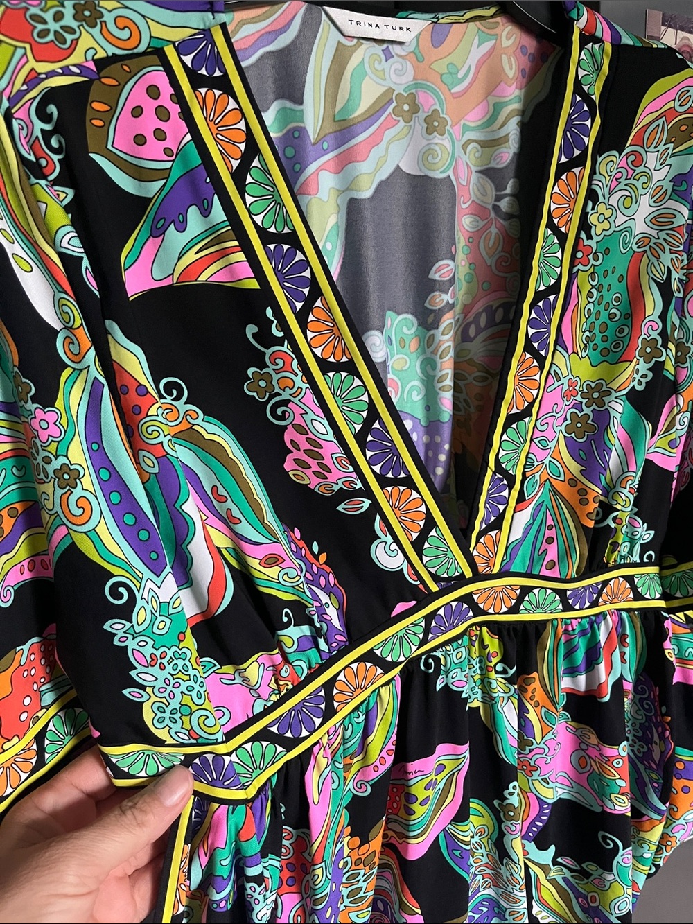 Trina Turk Sea Garden Floral Cover Up Mini Dress Resort Wear, Women’s Sz L/XL